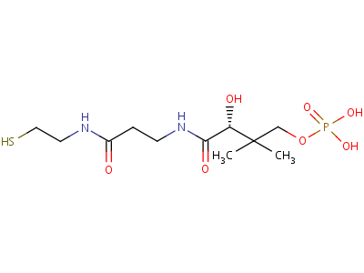 [3-Hydroxy-2,2-dimethyl-3-[2-(2-sulfanylethylcarbamoyl)ethylcarbamoyl]propoxy]phosphonic acid Structure,2226-71-3Structure