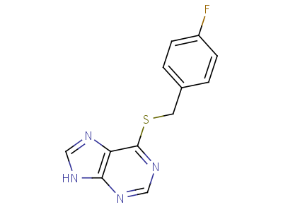 6-((p-氟苄基)硫代)嘌呤结构式,3798-88-7结构式