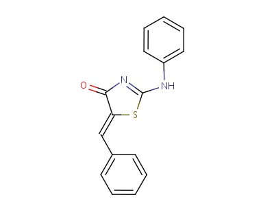 2-苯胺-5-亚苄基噻唑-4(5h)-酮结构式,38771-64-1结构式