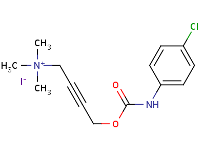 4-(4-氯苯基氨基甲酰氧基)-2-丁炔基三甲基胺结构式,57302-66-6结构式
