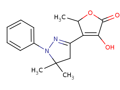4-(4,5-Dihydro-5,5-dimethyl-1-phenyl-1h-pyrazol-3-yl)-3-hydroxy-5-methyl-2(5h)-furanone Structure,61566-84-5Structure
