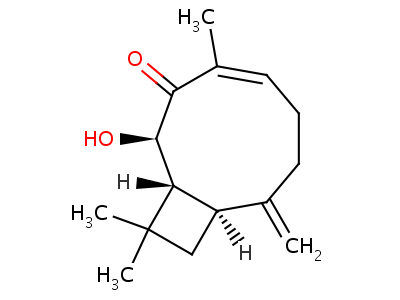 (1R,2r,4e,9s)-2-hydroxy-4,11,11-trimethyl-8-methylenebicyclo[7.2.0]undec-4-en-3-one Structure,62346-21-8Structure