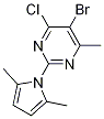 Pyrimidine, 5-bromo-4-chloro-2-(2,5-dimethyl-1H-pyrrol-1-yl)-6-methyl- Structure,1013099-50-7Structure