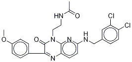 N-[2-[6-[[(3,4-二氯苯基)甲基]氨基]-2-(4-甲氧基苯基)-3-氧代吡啶并[2,3-b]吡嗪-4(3H)-基]乙基]-乙酰胺结构式_1018674-83-3结构式