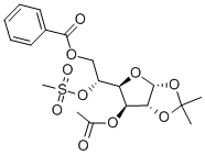 3-O-乙酰基-6-O-苯甲酰-5-O-(甲磺酰)-1,2-O-异亚丙基-α-D-呋喃葡萄糖结构式_102029-58-3结构式