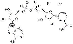 [5-(6-氨基嘌呤-9-基)-3,4-二羟基-四氢呋喃-2-基]甲基[[5-(3-氨基甲酰-4H-吡啶-1-基)-3,4-二羟基-四氢呋喃-2-基]甲氧基-羟基-磷酰]氢磷酸酯;钾氢化物结构式_104809-32-7结构式