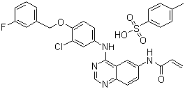 N-[4-[[3-氯-4-[(3-氟苯基)甲氧基]苯基]氨基]-6-喹唑啉基]-2-丙烯酰胺对甲苯磺酸盐结构式_1050500-29-2结构式
