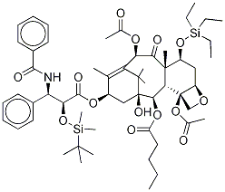 7-O-(三乙基硅烷基)-2’-O-叔-丁基(二甲基)硅烷基2-去苯甲酰基紫杉醇2-戊酸酯结构式_1055033-93-6结构式