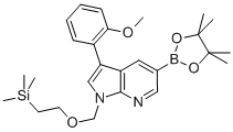 1-[[2-(三甲基甲硅烷基)乙氧基]甲基]-3-(2-甲氧基苯基)-1H-吡咯并[2,3-B]吡啶-5-硼酸频那醇酯结构式_1071454-88-0结构式