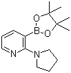 Pyridine, 2-(1-pyrrolidinyl)-3-(4,4,5,5-tetramethyl-1,3,2-dioxaborolan-2-yl)- Structure,1073354-41-2Structure