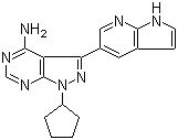 1-Cyclopentyl-3-(1h-pyrrolo[2,3-b]pyridin-5-yl)-1h-pyrazolo[3,4-d]pyrimidin-4-amine Structure,1092788-83-4Structure