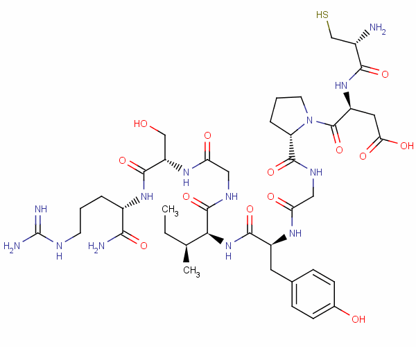 L-cysteinyl-l-alpha-aspartyl-l-prolylglycyl-l-tyrosyl-l-isoleucylglycyl-l-seryl-l-argininamide Structure,110590-61-9Structure