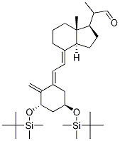 (1S,3R,5E,7E)-1,3-二-[(叔-丁基二甲基硅烷基)氧基]-9,10-开环孕甾-5,7,10-三烯-20-甲醛结构式_112828-13-4结构式