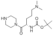 Tert-butyl (s)-4-(dimethylamino)-1-(piperazine-1-carbonyl)butylcarbamate Structure,1174064-68-6Structure