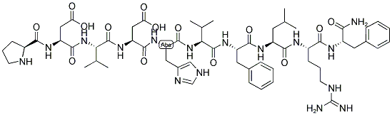 L-prolyl-l-alpha-aspartyl-l-valyl-l-alpha-aspartyl-l-histidyl-l-valyl-l-phenylalanyl-l-leucyl-l-arginyl-l-phenylalaninamide Structure,121801-61-4Structure