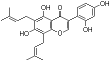 8-异戊烯基羽扇豆异黄酮结构式_125002-91-7结构式