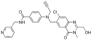 4-(((7-氯-2-(羟基甲基)-3-甲基-4-氧代-3,4-二氢喹唑啉-6-基)甲基)(2-丙炔基)氨基)-n-(吡啶-3-甲基)苯甲酰胺结构式_1258400-25-7结构式