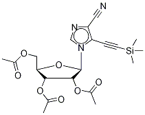 5-(2-(三甲基硅烷基)-1-乙炔-1-基)-1-(2’,3’,5’-三-O-乙酰基-beta-D-呋喃核糖基)咪唑并-4-甲腈结构式_126004-21-5结构式
