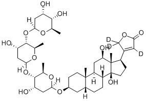 12,14-二羟基-17-[5-氧代(<sup>2</sup>H<sub>3</sub>)-4,5-二氢-2-呋喃基]雄甾烷-3-基2,6-二脱氧吡喃己糖苷-(1->4)-2,6-二脱氧吡喃己糖苷-(1->4)-2,6-二脱氧吡喃己糖苷结构式_127299-95-0结构式