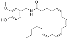 N-[(4-羟基-3-甲氧基苯基)甲基]-5Z,8Z,11Z,14Z-二十碳烷四氨基结构式_128007-31-8结构式