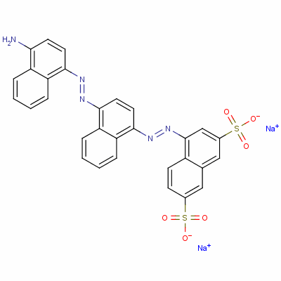 4-[[4-[(4-氨基-1-萘)氮杂]-1-萘]氮杂]-2,7-萘二磺酸二钠结构式_13011-56-8结构式