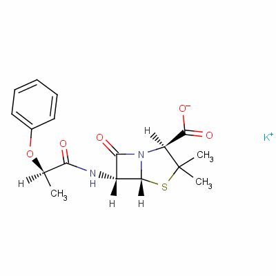 苯氧乙基青霉素钾结构式_132-93-4结构式