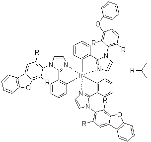 4-二异丙基二苯并[bd呋喃-3-基-2-苯基-1h-咪唑]合铱(iii)结构式