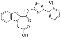 2-[[[4-(2-氯苯基)-2-噻唑基]氨基]羰基]-1H-吲哚-1-乙酸结构式_136381-85-6结构式