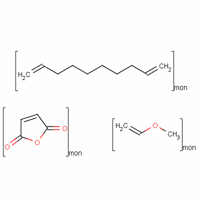 聚(甲基乙烯基醚-alt-马来酸酐), 交联剂为1,9-癸二烯结构式_136392-67-1结构式