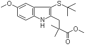 1H-Indole-2-propanoic acid, 3-[(1,1-dimethylethyl)thio]-5-methoxy-alpha,alpha-dimethyl-, methyl ester Structure,136694-54-7Structure