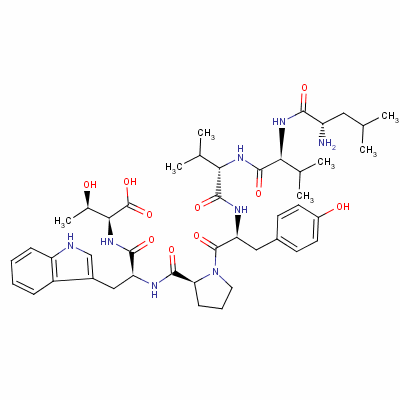 亮氨酰-缬氨酰-缬氨酰-酪氨酰-脯氨酰-色氨酰-苏氨酸结构式_137201-62-8结构式