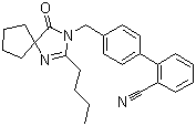 4’-[(2-Butyl-4-oxo-1,3-diazaspiro[4.4]non-1-en-3-yl)methyl]-(1,1’-biphenyl)-2-carbonitrile Structure,138401-24-8Structure