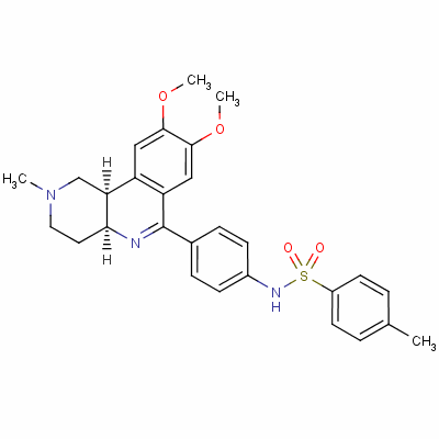 N-[4-[(4aS,10bR)-8,9-二甲氧基-2-甲基-3,4,4a,10b-四氢-1H-吡啶并[4,3-c]异喹啉-6-基]苯基]-4-甲基苯磺酰胺结构式_139308-65-9结构式