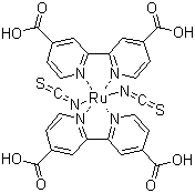 顺式-二硫氰酸基双(N,N-2,2-联吡啶-4,4-二甲酸)钌结构式_141460-19-7结构式