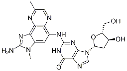 N-(2-氨基-3,8-二甲基咪唑并[4,5-f]喹喔啉-5-基)2’-脱氧鸟苷结构式_142038-30-0结构式