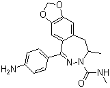 1-(4-氨基苯基)-3-甲基氨基甲酰-4-甲基-7,8-亚甲基二氧基-3,4-二氢-5H-2,3-苯并二氮杂革结构式_143692-18-6结构式