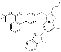4’-[[1,4’-二甲基-2’-丙基(2,6’-联-1H-苯并咪唑)-1’-甲基]-[1,1’-联苯基]-2-羧酸叔丁酯结构式_144702-26-1结构式