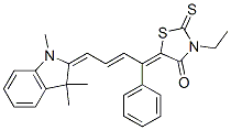 3-乙基-5-[(e,2e)-1-苯基-4-(1,3,3-三甲基-1,3-二氢-2h-吲哚-2-亚基)-2-亚丁烯基]-2-硫基-1,3-噻唑烷-4-酮结构式_14664-55-2结构式