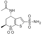 Acetamide,N-[2-(aminosulfonyl)-5,6-dihydro-6-methyl-7,7-dioxido-4H-thieno-[2,3-b] thiopyran-4-yl]-,(4S-trans)- Structure,147200-03-1Structure