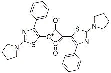 (4E)-3-氧代-4-[4-苯基-2-(1-吡咯烷鎓亚基)-1,3-噻唑-5(2H)-亚基]-2-[4-苯基-2-(1-吡咯烷基)-1,3-噻唑-5-基]-1-环丁烯-1-醇结构式_153119-20-1结构式
