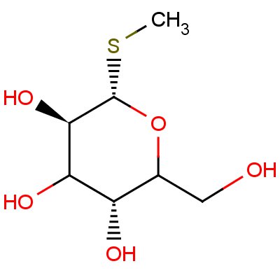 (3R,5R,6S)-2-(羟基甲基)-6-甲硫基四氢吡喃-3,4,5-三醇结构式_155-30-6结构式