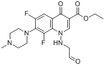 6,8-二氟-1-(甲酰基甲基氨基)-7-(4-甲基哌嗪-1-基)-4-氧代-1,4-二氢喹啉-3-羧酸乙酯结构式_158585-86-5结构式