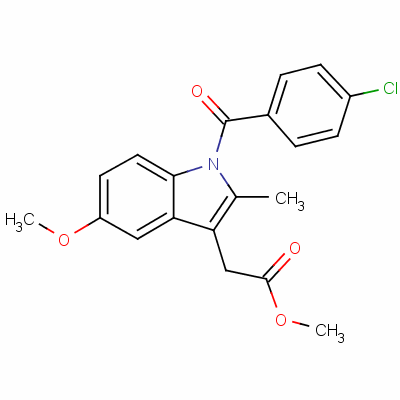 1-(4-氯苯甲酰基)-5-甲氧基-2-甲基-1H-吲哚-3-乙酸甲酯结构式_1601-18-9结构式