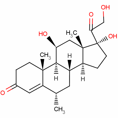 11-Beta,17-alpha,21-trihydroxy-6-alpha-methylpregn-4-ene-3,20-dione Structure,1625-39-4Structure