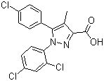 1-(2,4-二氯苯基)-5-对氯苯基-4-甲基-吡唑-3-甲酸结构式_162758-35-2结构式