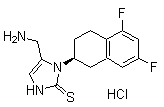 (S)-5-(氨基甲基)-1-(5,7-二氟-1,2,3,4-四氢萘-2-基)-1H-咪唑-2(3h)-硫酮盐酸盐结构式_170151-24-3结构式