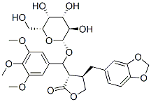 (3S,4R)-4-(苯并[1,3]二氧杂环戊烯-5-基甲基)-3-[(S)-[(2R,3R,4S,5R,6R)-3,4,5-三羟基-6-(羟基甲基)四氢吡喃-2-基]氧基-(3,4,5-三甲氧基苯基)甲基]四氢呋喃-2-酮结构式_17187-73-4结构式