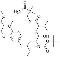[1S-[1R*(R*),2R*,4R*]]-[4-[[(3-氨基-2,2-二甲基-3-氧代丙基)氨基]羰基]-2-羟基-1-[2-[[4-甲氧基-3-(3-甲氧基丙氧基)苯基]甲基]-3-甲基丁基]-5-甲基己基]-氨基甲酸叔丁酯结构式_173338-07-3结构式