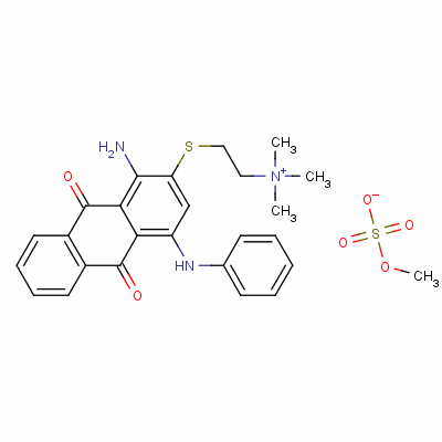 2-((1-氨基-9,10-二氢-9,10-二氧代-4-(苯基氨基)-2-蒽基)硫代)-N,N,N-三甲基-乙铵硫酸甲酯盐结构式_18559-08-5结构式