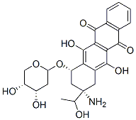 (3S)-3-amino-5,12-dihydroxy-3-[(1r)-1-hydroxyethyl]-6,11-dioxo-1,2,3,4,6,11-hexahydro-1-tetracenyl 2-deoxy-beta-d-threo-pentopyranoside Structure,186353-53-7Structure